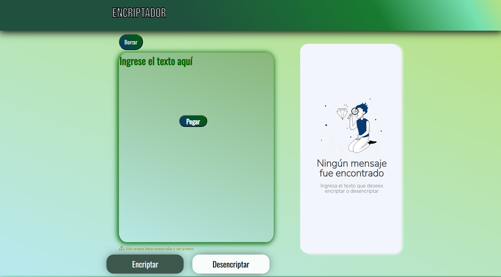 Imagen en mineratura del Incriptador de texto